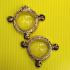 Empty Metal Frame Case Gold Micron 24k LukOm Ball 3hook 2.2cm Thai Amulet #16097