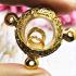 Empty Metal Frame Case Gold Micron 24k LukOm Ball 3hook 1.5cm Thai Amulet #16099