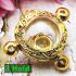 Empty Metal Frame Case Gold Micron 24k LukOm Ball 3hook 1.5cm Thai Amulet #16099