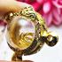 Empty Metal Frame Case Gold Micron 24k LukOm Ball 3hook 1.5cm Thai Amulet #16099