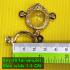 Empty Metal Frame Case Gold Micron 24k LukOm Ball 3hook 1.5cm Thai Amulet #16099
