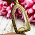 Empty Metal Stencil Frame Case Thai Amulet Gold Micron 24k Standing 3.5cm #16102