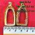 Empty Metal Stencil Frame Case Thai Amulet Gold Micron 24k Standing 3.5cm #16102