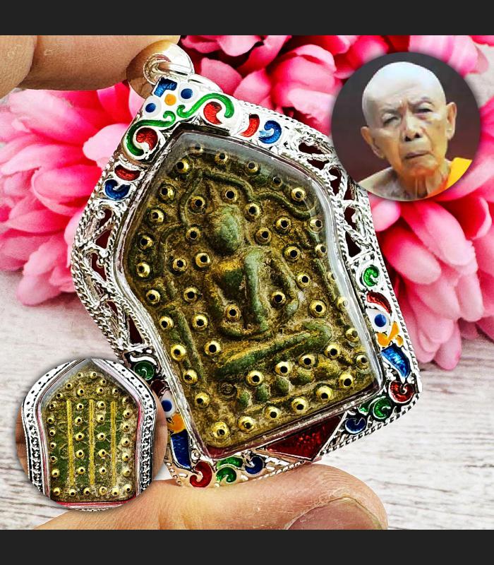 Silver Casing Khunpaen Takrut leklai Lp Tim WatRahanRai Be2515 Thai Amulet 16107