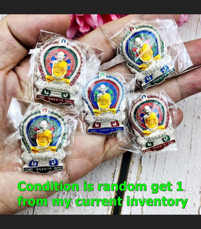 ChaNaman Gambling Casino Money Fortune Lp Ruay Protect Be2558 Thai Amulet #16119