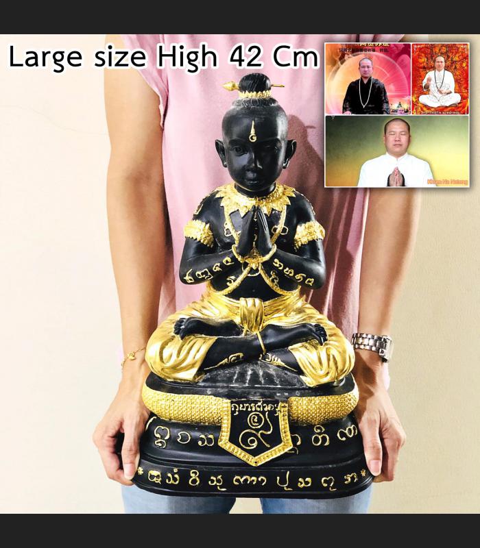 LARGE BIG BROTHER GUMAN THONG BOY STATUE SUBIN 9TAKRUT BE2552 THAI AMULET 16126 MONEY WEALTH MOST RARE 1ST EDITION