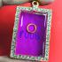 Empty Stencil Gold Micron Frame Case Diamond Square Somdej 4cm Thai Amulet 16129