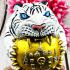 Large Bronze Statue White Tiger Ball Pern Watbangpha Be2553 Thai Amulet #16131