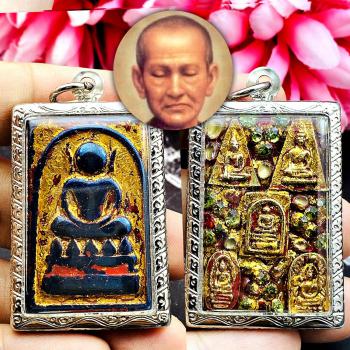 Leklai Rainbow Somdej Toh WatRaKang Relic Crystal Buddha 5King Thai Amulet 16153