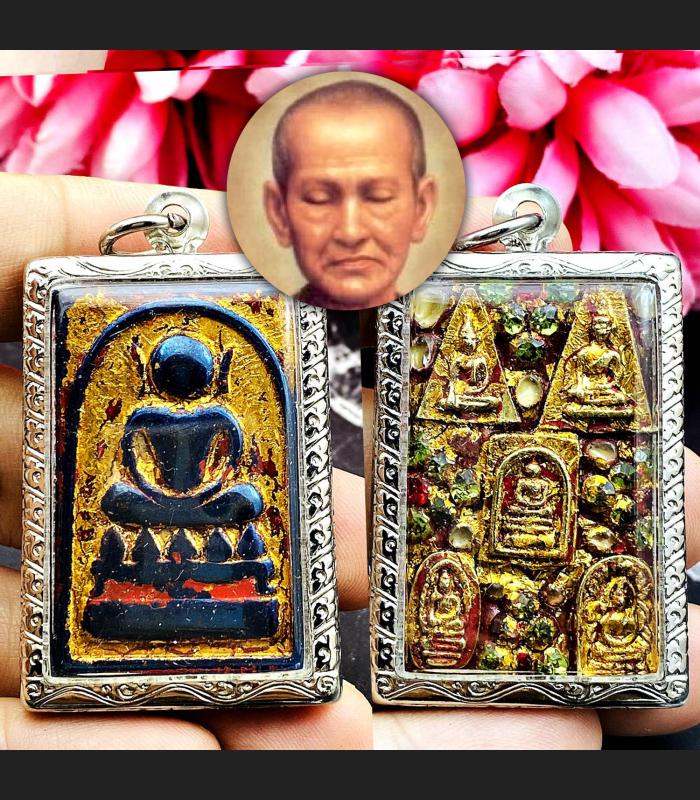 Leklai Rainbow Somdej Toh WatRaKang Relic Crystal Buddha 5King Thai Amulet 16153