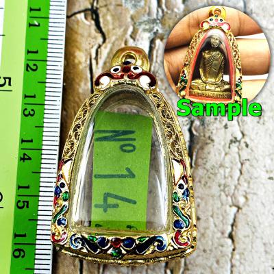 Empty Stencil Metal Frame Case Gold Micron 24k Color Paint 3cm Thai Amulet 16170