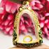 Empty Stencil Metal Frame Case Gold Micron 24k Color Paint 3cm Thai Amulet 16170