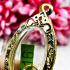 Frame Case Empty Stencil Metal Oval Gold 24k Micron Color 4cm Thai Amulet #16171