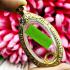 Frame Case Empty Stencil Metal Oval Gold 24k Micron Color 4cm Thai Amulet #16171
