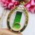 EMPTY STENCIL METAL FRAME CASE OVAL THAI AMULET GOLD 24K MICRON COLORED 3.5CM