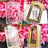 BLANK EMPTY ACRYLIC PLASTIC FRAME CASE THAI AMULET 2IN1 LIMPID+GOLD SOMDEJ 4CM