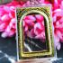 BLANK EMPTY ACRYLIC PLASTIC FRAME CASE THAI AMULET 2IN1 LIMPID+GOLD SOMDEJ 4CM