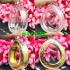 BLANK EMPTY ACRYLIC FRAME CASE THAI AMULET 2IN1 LIMPID+GOLD PIDTA 3.5CM