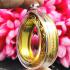 BLANK EMPTY ACRYLIC FRAME CASE THAI AMULET 2IN1 LIMPID+GOLD PIDTA 3.5CM