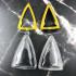 BLANK EMPTY ACRYLIC FRAME CASE THAI AMULET 2IN1 LIMPID+GOLD TRIANGLE NANGPAYA 3.5CM
