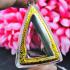BLANK EMPTY ACRYLIC FRAME CASE THAI AMULET 2IN1 LIMPID+GOLD TRIANGLE NANGPAYA 3.5CM