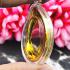 BLANK EMPTY ACRYLIC FRAME CASE THAI AMULET 2IN1 LIMPID+GOLD OVAL MEDAL 4CM