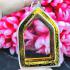 BLANK EMPTY ACRYLIC FRAME CASE THAI AMULET 2IN1 LIMPID+GOLD PENTAGON KHUNPAEN 4CM
