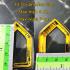 BLANK EMPTY ACRYLIC FRAME CASE THAI AMULET 2IN1 LIMPID+GOLD PENTAGON KHUNPAEN 4CM