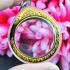 BLANK EMPTY ACRYLIC FRAME CASE THAI AMULET 2IN1 LIMPID+GOLD ROUND 3.5CM