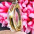 BLANK EMPTY ACRYLIC FRAME CASE THAI AMULET 2IN1 LIMPID+GOLD ROUND 3.5CM