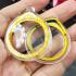 BLANK EMPTY ACRYLIC FRAME CASE THAI AMULET 2IN1 LIMPID+GOLD ROUND 3.5CM