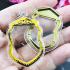 BLANK EMPTY ACRYLIC FRAME CASE THAI AMULET 2IN1 LIMPID+GOLD SEMA 4CM