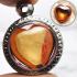 Leklai Naga Eye Pendant Stone Heart Money Wealth Lucky Orange Thai Amulet #16210