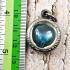 Leklai Naga Eye Pendant Stone Heart Gambling Rich Lucky Blue Thai Amulet #16211