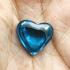 Leklai Naga Eye Pendant Stone Heart Gambling Rich Lucky Blue Thai Amulet #16211