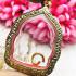 EMPTY STENCIL METAL FRAME CASE THAI AMULET GOLD 24K MICRON COLORED 4.2CM