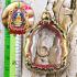 EMPTY STENCIL METAL FRAME CASE THAI AMULET GOLD 24K MICRON COLORED 4.2CM