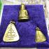 Brass Set3 Perth Protection Lucky Ngern WatBangkan Be2537 Koon Thai Amulet 16292