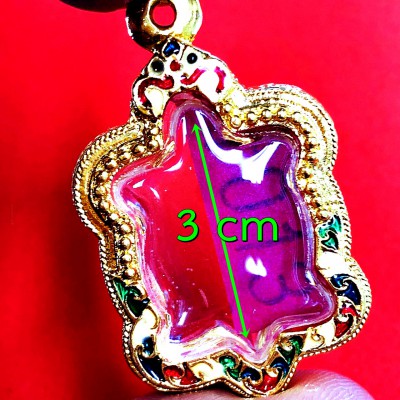 BLANK EMPTY FRAME CASE THAI AMULET GOLD24K PLATED MICRON TURTLE SMALL 3CM