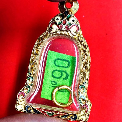 Blank Empty Frame Case Gold24k Plated Micron Rakang Bell Shape Thai Amulet 16296