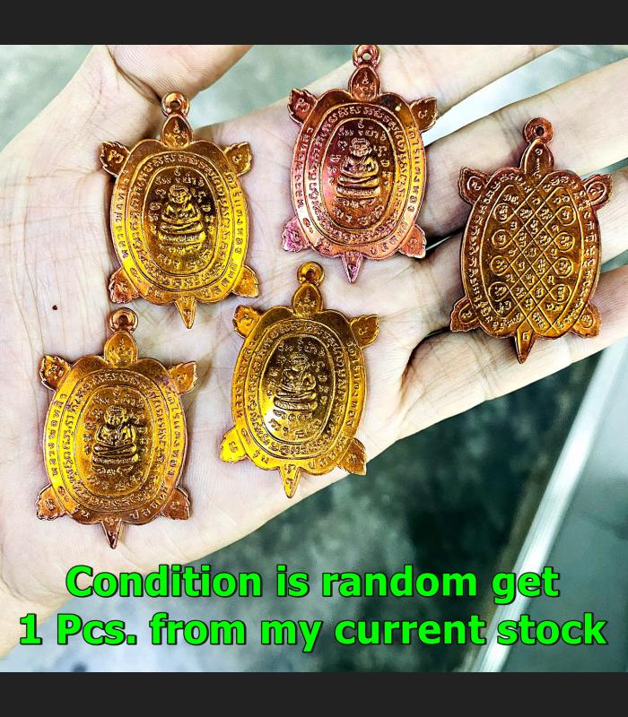 Turtle Lp Liew Happy Buddha Sankajai Plodni Clean Debt Be2536 Thai Amulet #16308
