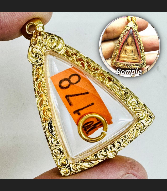 Empty Frame Blank Case 24k Gold Micron Triangle Nangpaya 3.5cm Thai Amulet 16310 Empty Frame Blank Case 24k Gold Micron Triangle Nangpaya 3.5cm Thai Amulet 16310