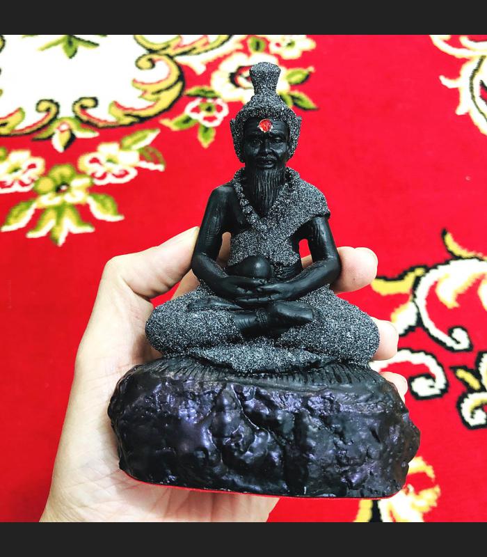 LARGE BUCHA LERSRI HERMIT STATUE LEKLAI POWDER ROBE LUCKY GOOD FORTUNE PREVEN BAD THING THAI AMULET LP SOMPORN