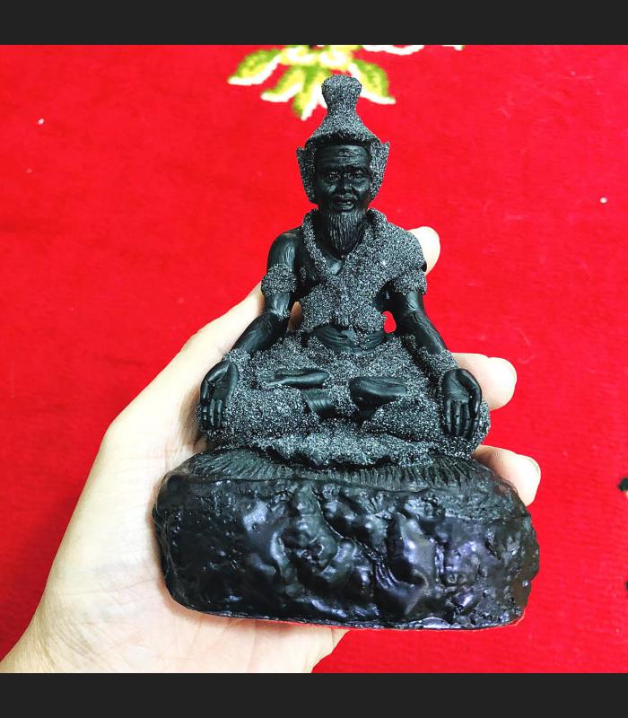 LARGE BUCHA LERSRI HERMIT STATUE LEKLAI POWDER ROBE LUCKY GOOD FORTUNE PREVEN BAD THING THAI AMULET LP SOMPORN