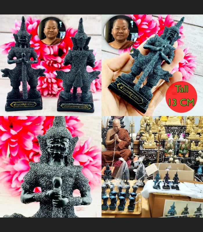 Wessuwan Statue Leklai Magic Ash Protect Lucky Fortune Somporn Thai Amulet 16318