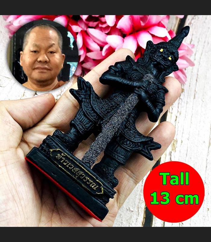 Wessuwan Statue Leklai Magic Ash Protect Lucky Fortune Somporn Thai Amulet 16318