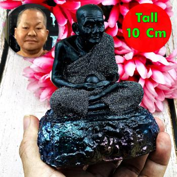 Large Statue Monk Tuad Leklai Ash Lucky Wealth Fortune Somporn Thai Amulet 16320