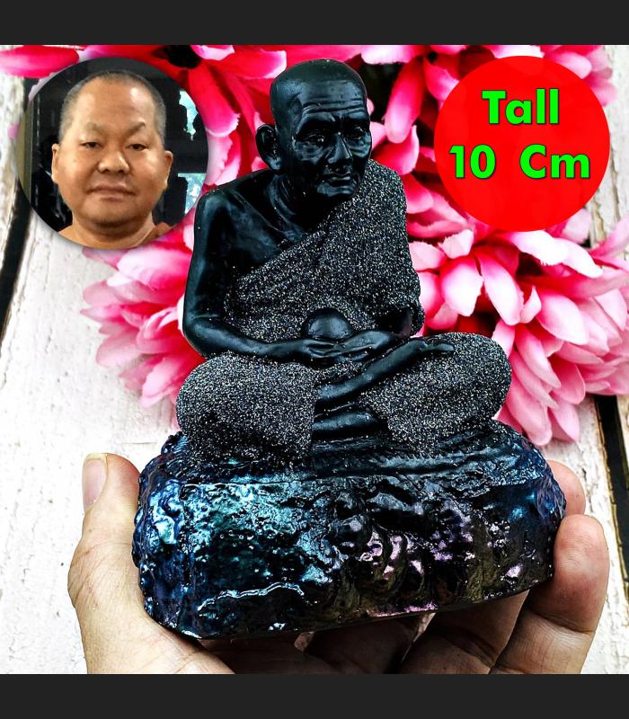 Large Statue Monk Tuad Leklai Ash Lucky Wealth Fortune Somporn Thai Amulet 16320