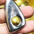 LEKLAI SILVER MERCURY THAI AMULET MONK TUAD MEDITATION LP SOMPORN EMBED YELLOW IMMORTAL