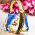 WRIST BRACELET BANGLE GAMBLING EMPEROR OWNED EARTH THAI AMULET LP ARJARN O AJARN OLE ADJUSTABLE GOLD RED ALPHABET BE2559 Thai Amulet #16338